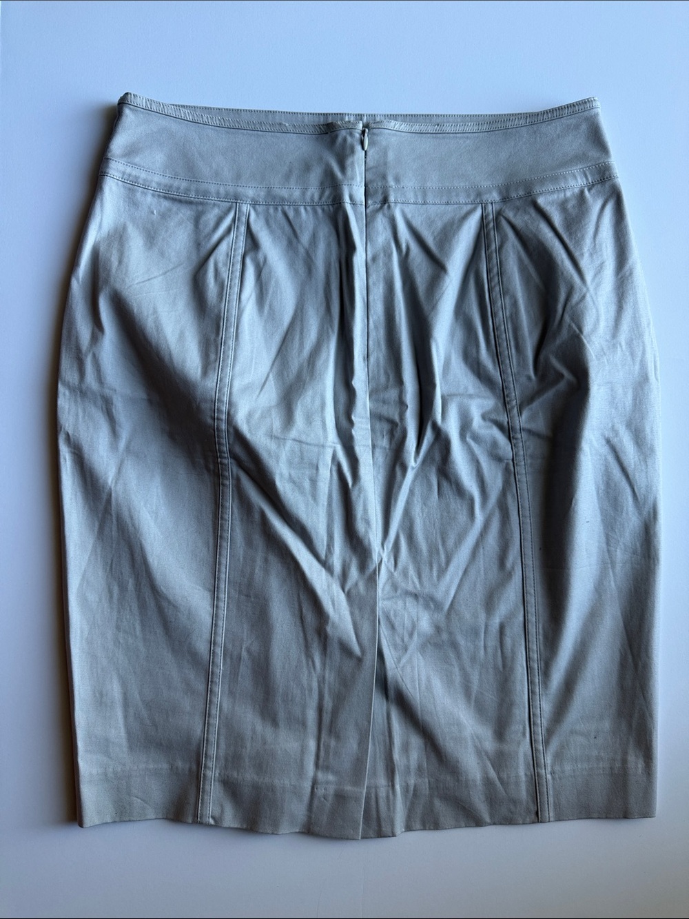 Ann Taylor Astor Light Gray Panel Pencil Skirt cotton sz 8 office wear EUC KH - Picture 4 of 4